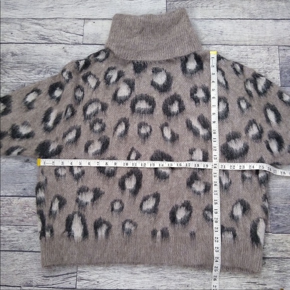 Zara Oversized Mohair Blend Leopard Print Sweater S - Picture 3 of 3